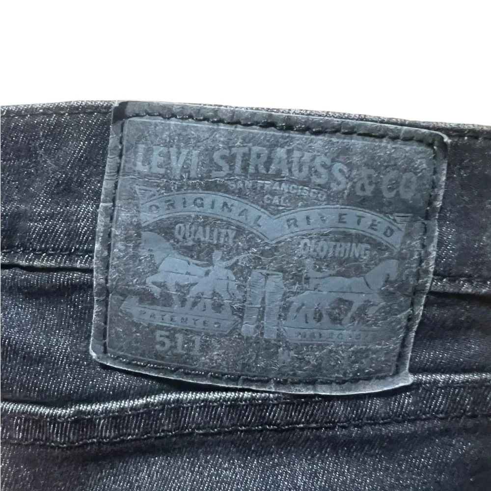 Levi's 511 Slim Fit Jeans Men Size 34 X 30 Dark Gray Black Wash‎ Stretch